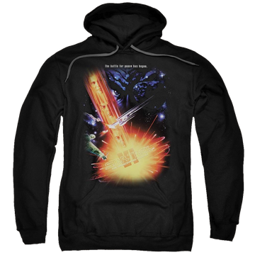 Black pullover hoodie with Star Trek Undiscovered Cntry(movie) graphic