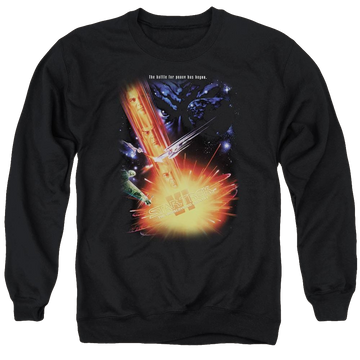 Black men's crewneck sweatshirt with Star Trek Undiscovered Cntry(movie) graphic