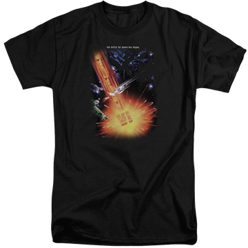Black men's tall fit t-shirt with Star Trek Undiscovered Cntry(movie) graphic