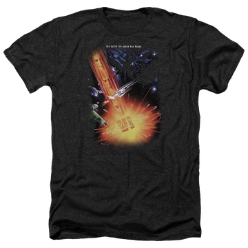 Charcoal men's heather t-shirt with Star Trek Undiscovered Cntry(movie) graphic