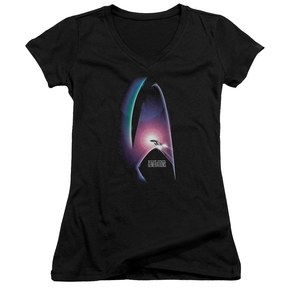 Star Trek Generations(movie) Juniors V-Neck T-Shirt Juniors V-Neck T-Shirt Star Trek   