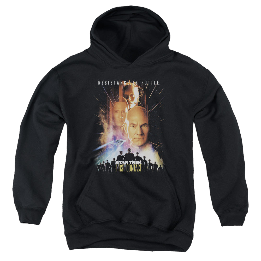 Star Trek Movies First Contact(Movie) - Youth Hoodie Youth Hoodie (Ages 8-12) Star Trek   