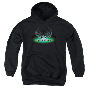 Black youth hoodie for ages 8 to 12 with Star Trek Movies Nemesis(Movie) graphic