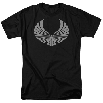 Black men's regular fit t-shirt with Star Trek Romulan Logo graphic