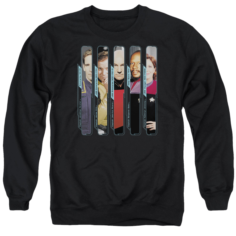 Star Trek The Captains Men's Crewneck Sweatshirt Men's Crewneck Sweatshirt Star Trek   