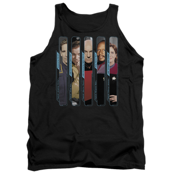 Black men's tank with Star Trek The Captains graphic