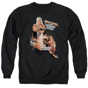 Black men's crewneck sweatshirt with Star Trek Wrath Of Khan(movie) graphic