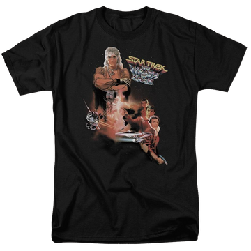 Black men's regular fit t-shirt with Star Trek Wrath Of Khan(movie) graphic
