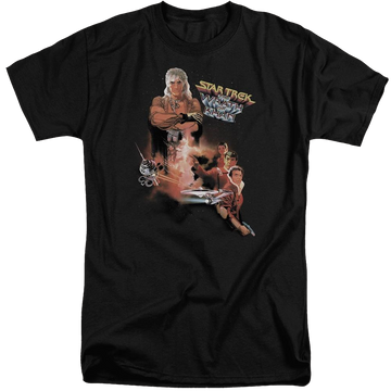 Black men's tall fit t-shirt with Star Trek Wrath Of Khan(movie) graphic