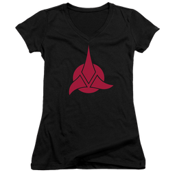 Star Trek Klingon Logo Juniors V-Neck T-Shirt Juniors V-Neck T-Shirt Star Trek   
