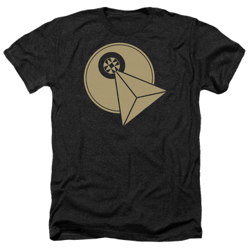Charcoal men's heather t-shirt with Star Trek The Next Generation Vulcan Logo graphic