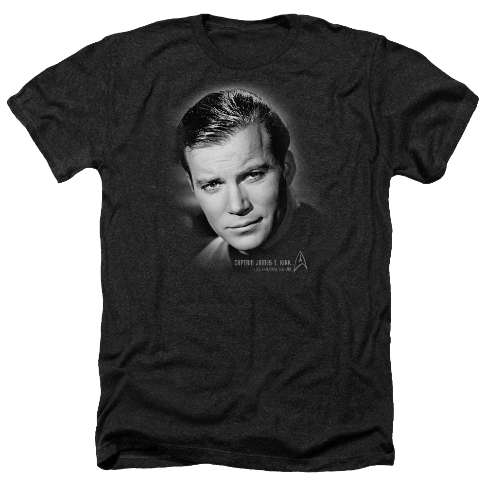 Star Trek Captain Kirk Portrait Men's Heather T-Shirt Men's Heather T-Shirt Star Trek   