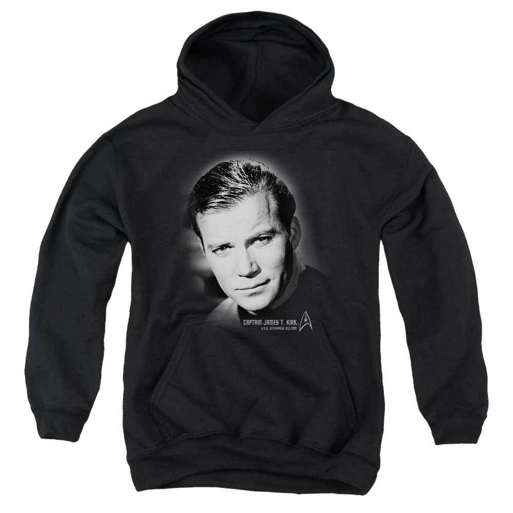 Star Trek The Original Series Captain Kirk Portrait - Youth Hoodie Youth Hoodie (Ages 8-12) Star Trek   