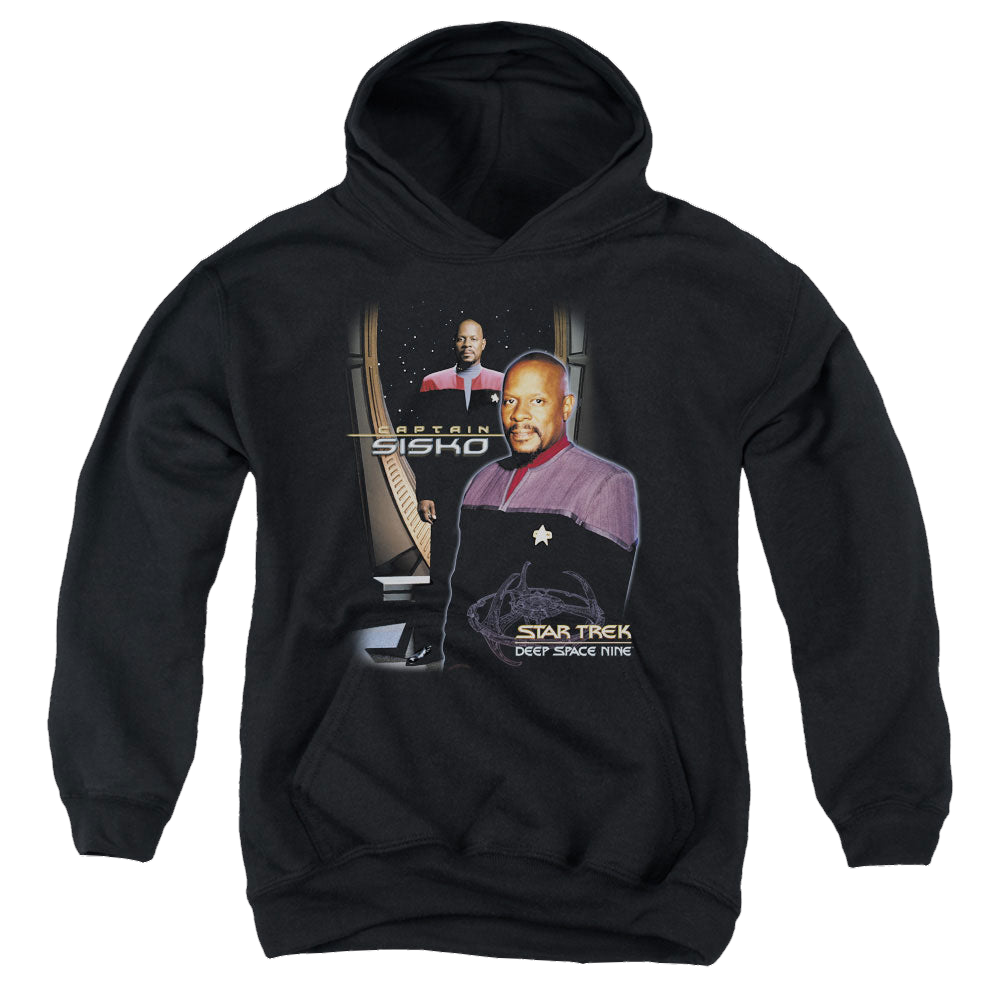 Star Trek Deep Space Nine Captain Sisko - Youth Hoodie Youth Hoodie (Ages 8-12) Star Trek   