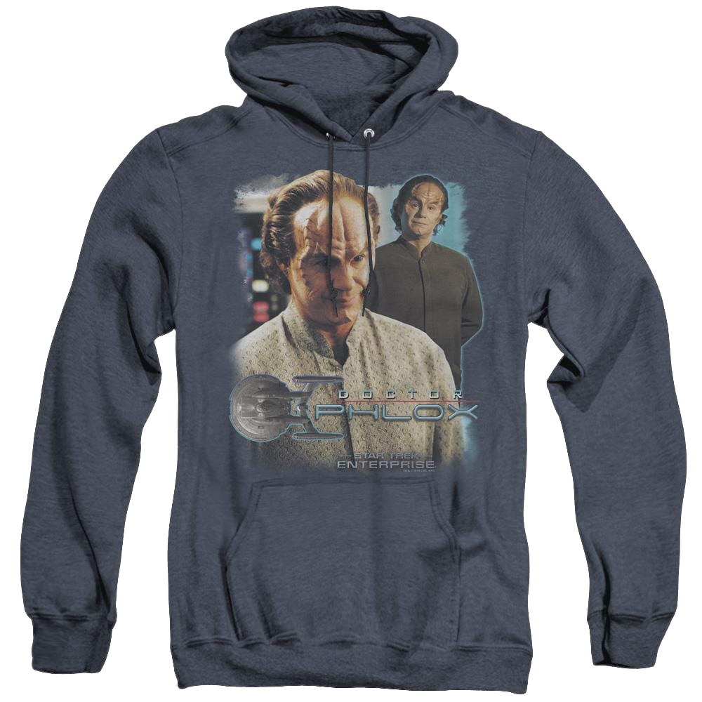 Star Trek Enterprise Doctor Phlox - Heather Pullover Hoodie Heather Pullover Hoodie Star Trek   