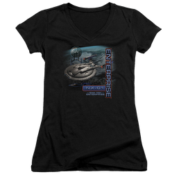 Star Trek Enterprise Enterprise Nx 01 - Juniors V-Neck T-Shirt Juniors V-Neck T-Shirt Star Trek   