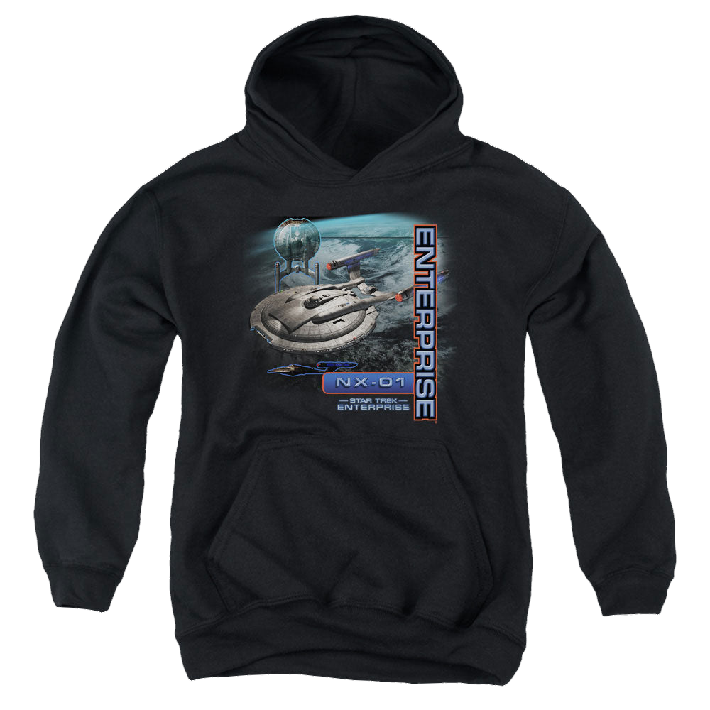 Star Trek Enterprise Enterprise Nx 01 - Youth Hoodie Youth Hoodie (Ages 8-12) Star Trek   