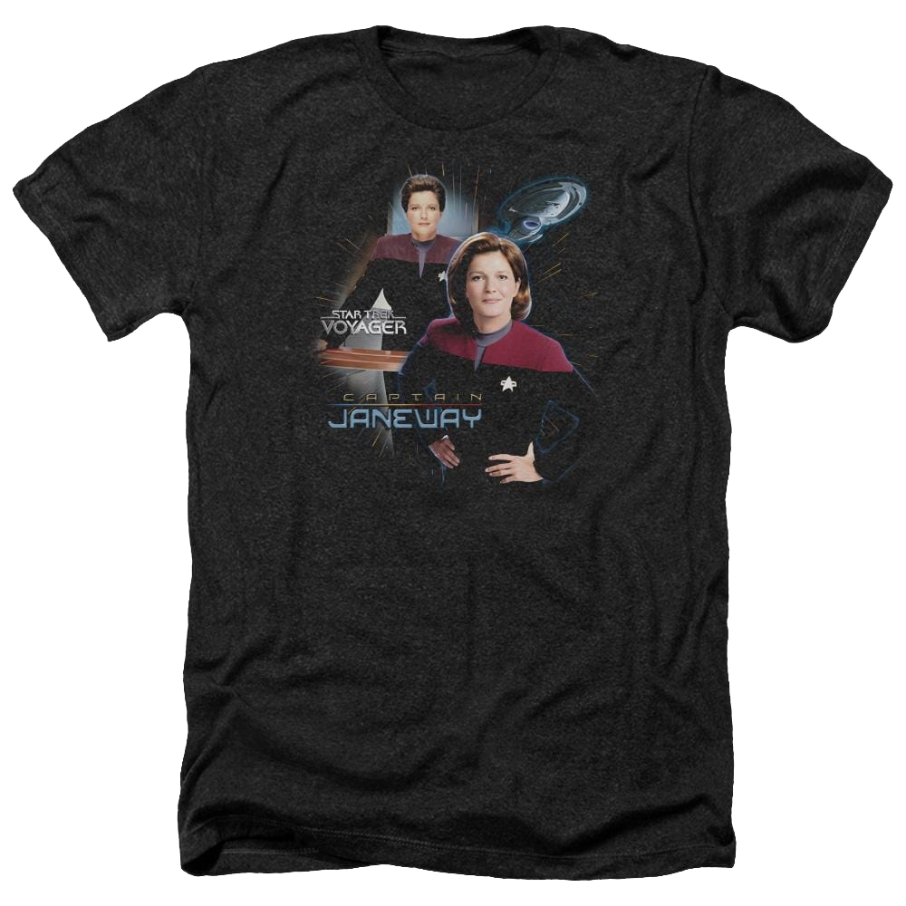 Star Trek Captain Janeway Men's Heather T-Shirt Men's Heather T-Shirt Star Trek   