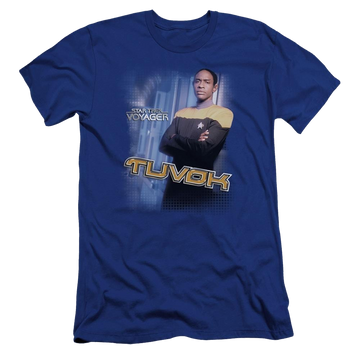 Royal men's premium slim fit t-shirt with Star Trek Tuvok graphic