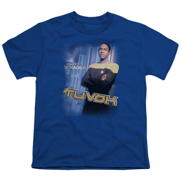 Royal youth t-shirt for ages 8 to 12 with Star Trek Voyager Tuvok graphic