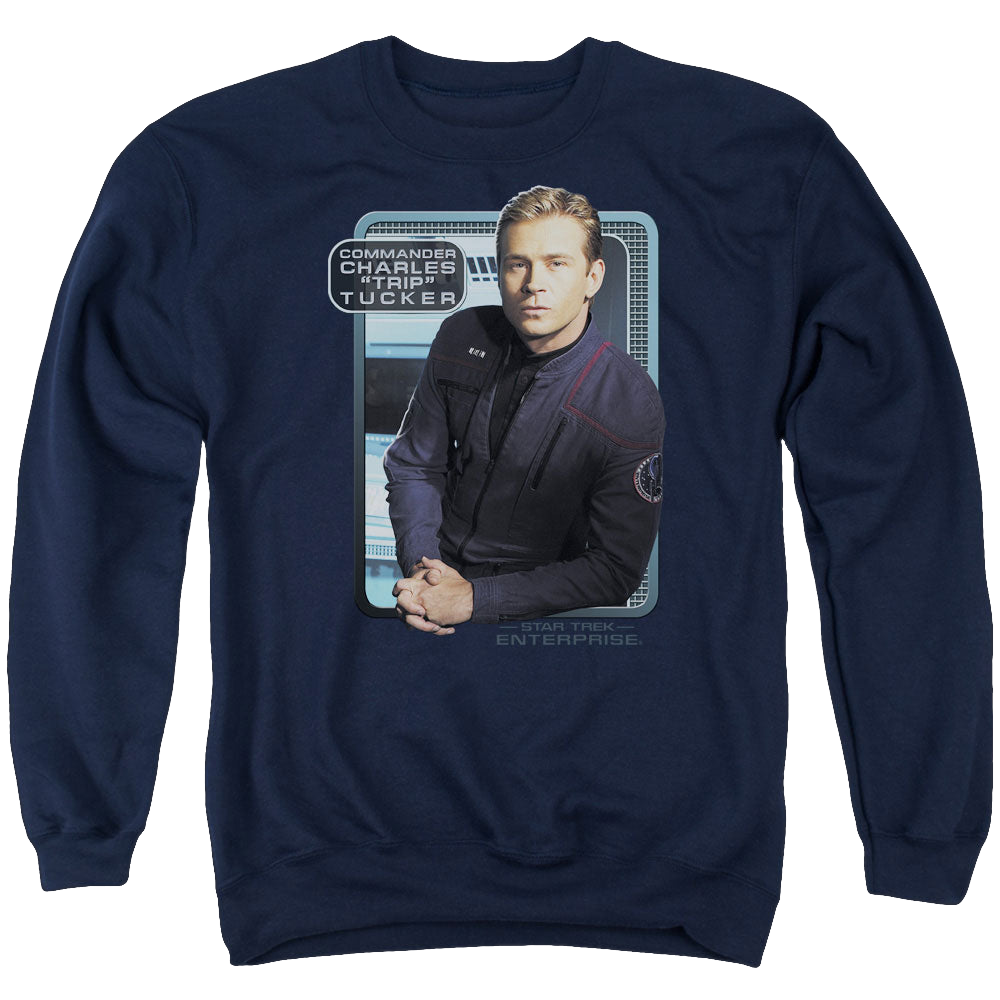 Star Trek Enterprise Trip Tucker - Men's Crewneck Sweatshirt Men's Crewneck Sweatshirt Star Trek   