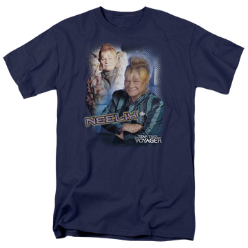 Navy men's regular fit t-shirt with Star Trek Neelix graphic