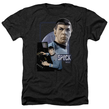 Charcoal men's heather t-shirt with Star Trek Spock graphic