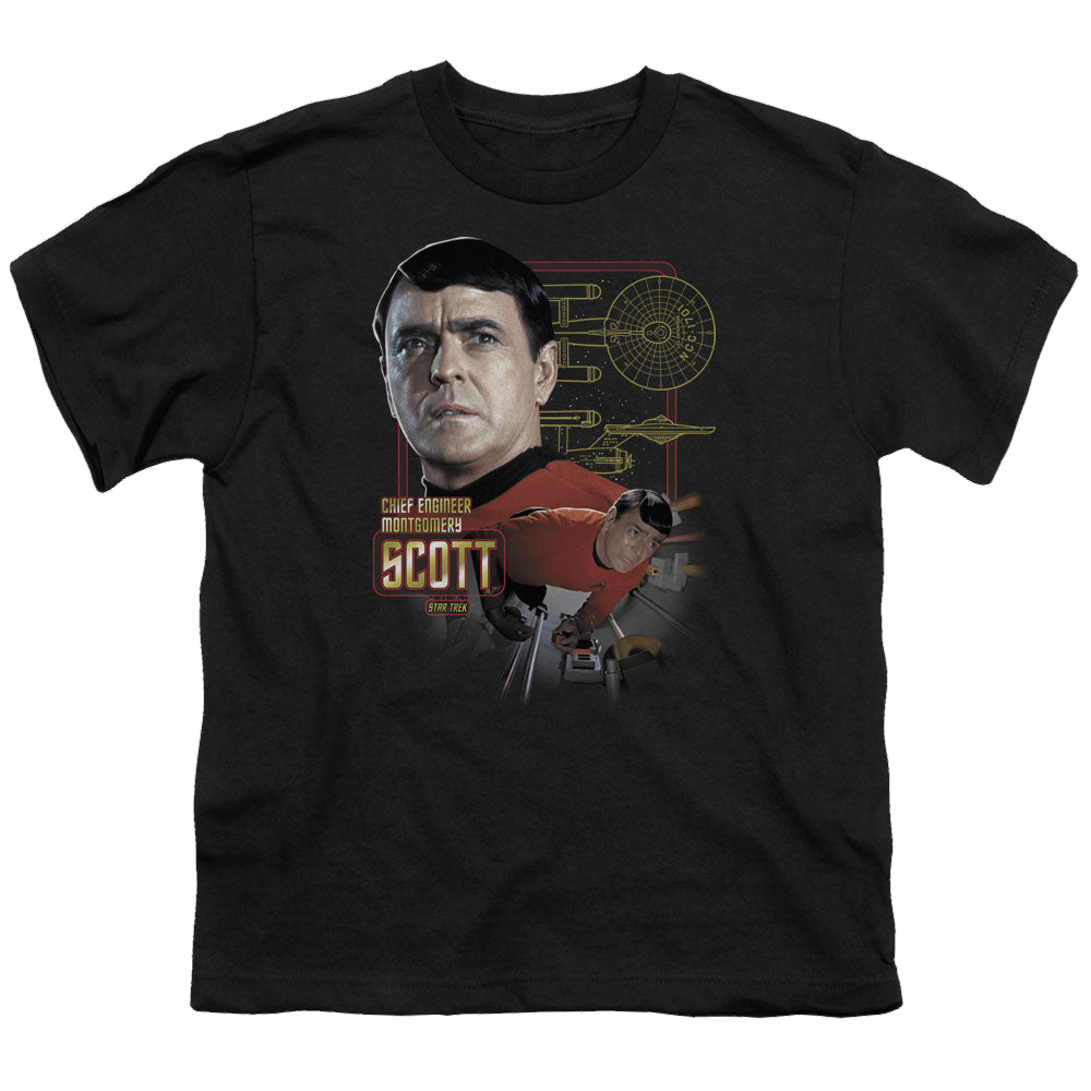 Star Trek The Original Series Chief Engineer Scott - Youth T-Shirt Youth T-Shirt (Ages 8-12) Star Trek   