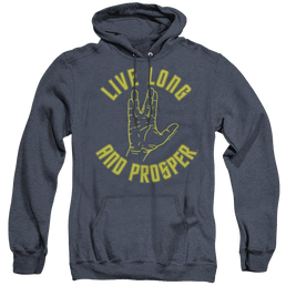Star Trek The Original Series Live Long Hand - Heather Pullover Hoodie Heather Pullover Hoodie Star Trek   