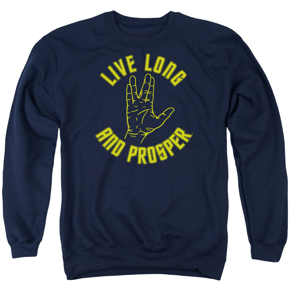 Star Trek Live Long Hand Men's Crewneck Sweatshirt Men's Crewneck Sweatshirt Star Trek   