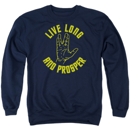 Star Trek Live Long Hand Men's Crewneck Sweatshirt Men's Crewneck Sweatshirt Star Trek   