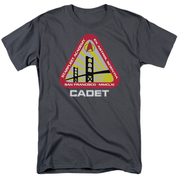 Charcoal men's regular fit t-shirt with Star Trek Starfleet Cadet graphic