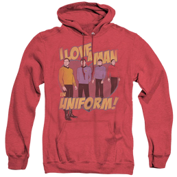 Star Trek The Original Series Man In Uniform - Heather Pullover Hoodie Heather Pullover Hoodie Star Trek   