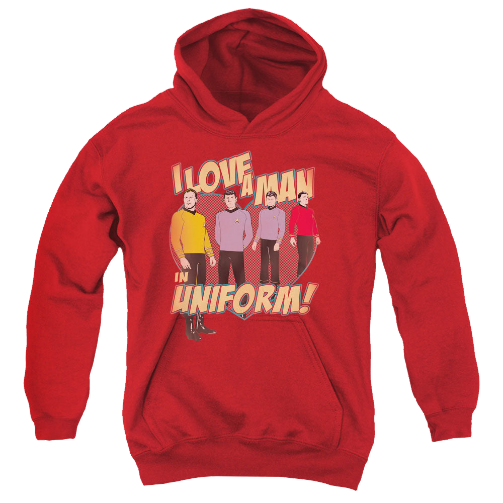 Star Trek The Original Series Man In Uniform - Youth Hoodie Youth Hoodie (Ages 8-12) Star Trek   