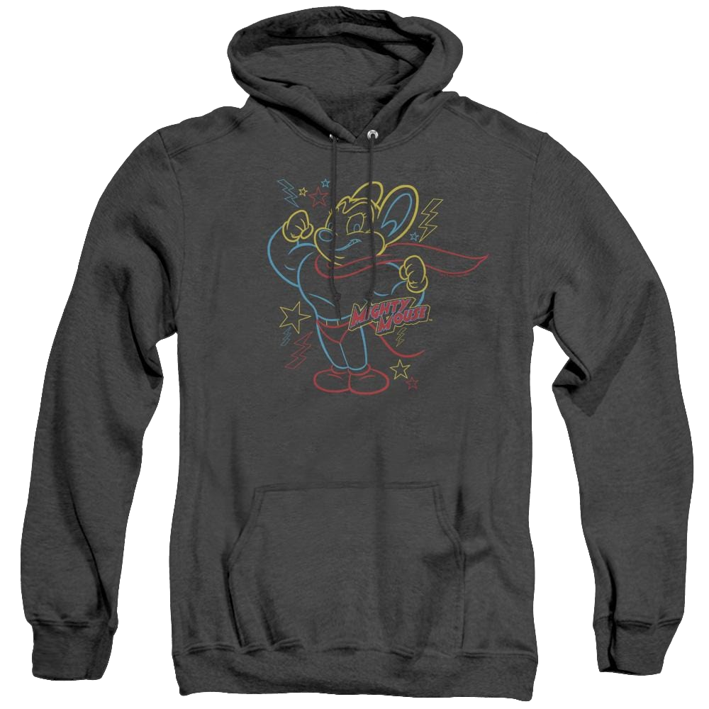 Mighty Mouse Neon Hero - Heather Pullover Hoodie Heather Pullover Hoodie Mighty Mouse   