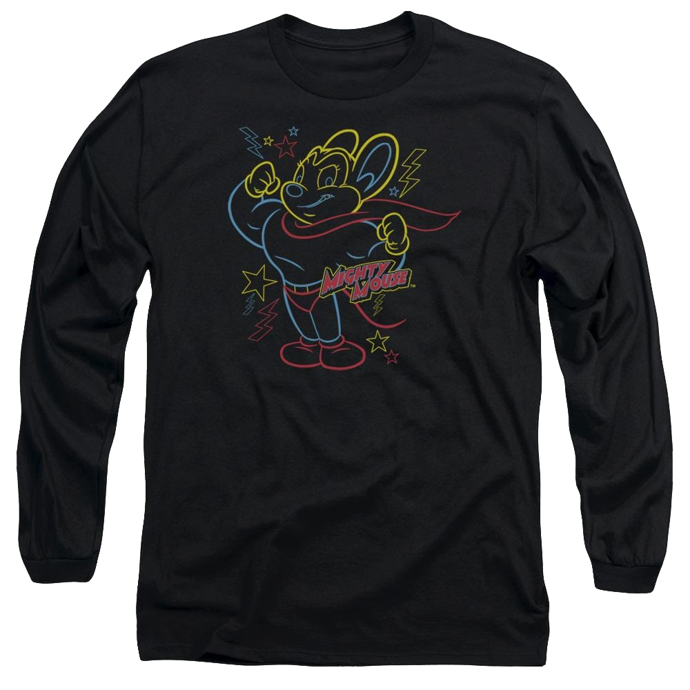 Mighty Mouse Neon Hero Men's Long Sleeve T-Shirt Men's Long Sleeve T-Shirt Mighty Mouse   