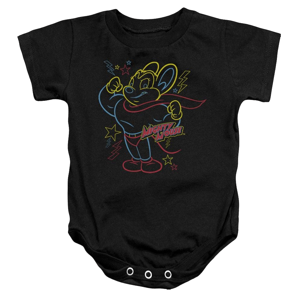 Mighty Mouse Neon Hero Baby Bodysuit Baby Bodysuit Mighty Mouse   