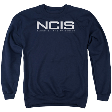 Navy men's crewneck sweatshirt with NCIS Logo graphic