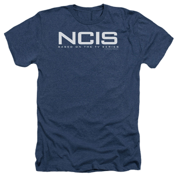 Navy men's heather t-shirt with NCIS Logo graphic