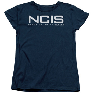 Navy women's t-shirt with NCIS Logo graphic