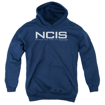 Navy youth hoodie for ages 8 to 12 with NCIS Logo graphic