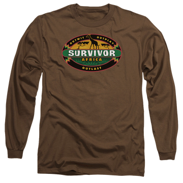 Coffee men's long sleeve t-shirt with Survivor Africa graphic