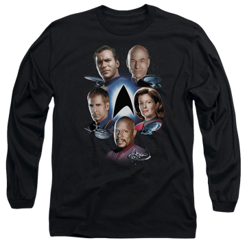 Black men's long sleeve t-shirt with Star Trek Starfleets Finest graphic