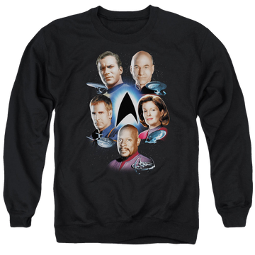 Black men's crewneck sweatshirt with Star Trek Starfleet's Finest graphic