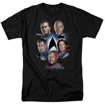 Black men's regular fit t-shirt with Star Trek Starfleets Finest graphic
