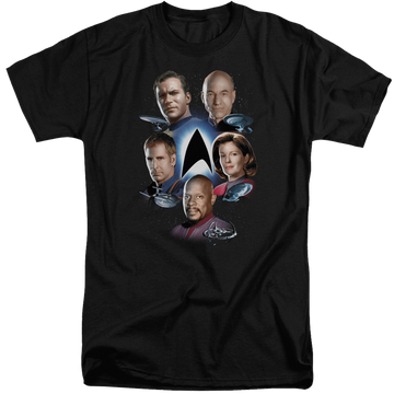 Black men's tall fit t-shirt with Star Trek Starfleets Finest graphic