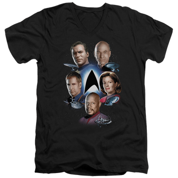 Black men's v-neck t-shirt with Star Trek Starfleets Finest graphic