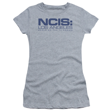 Athletic heather juniors t-shirt with NCIS Los Angeles Logo graphic