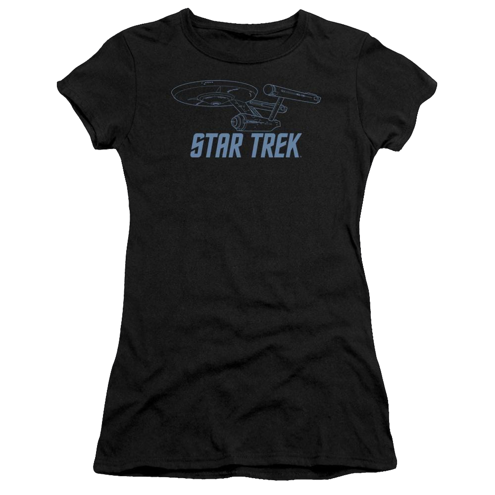 Star Trek Enterprise Outline Juniors T-Shirt Juniors T-Shirt Star Trek   