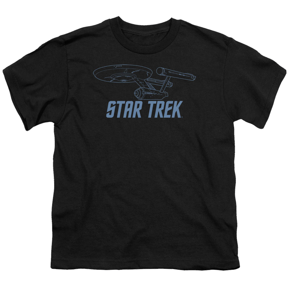 Star Trek The Original Series Enterprise Outline - Youth T-Shirt Youth T-Shirt (Ages 8-12) Star Trek   